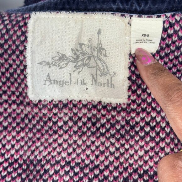 Anthropologie Angel of the North Wool Beige Plum Fringe Poncho Vest Cardigan - Picture 12 of 13